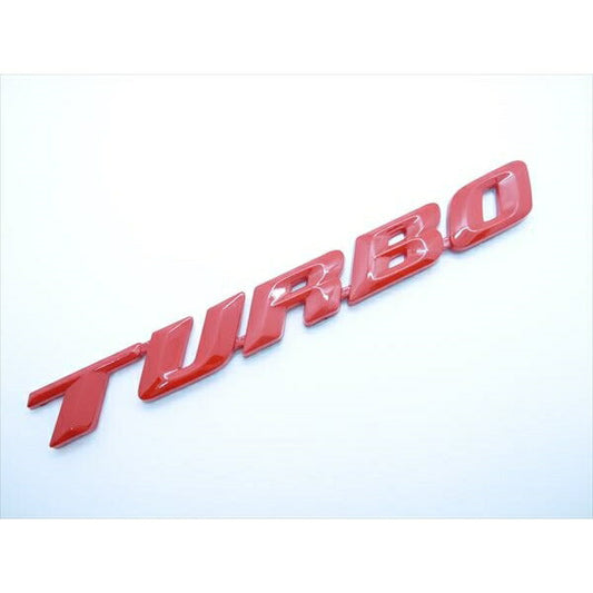 TURBO ターボ エンブレム レッド 汎用 送料無料 両面テープ ステッカー ドレスアップ カスタムパーツ【カー用品のお店BeeTech】車用品 カーアクセサリー おしゃれ 女性 男性 人気 カーアクセ 小物