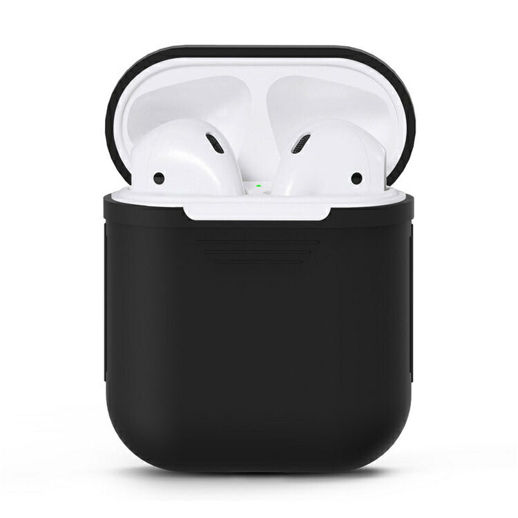 Airpods Airpods2 シリコン ケース カバー ブラック 黒 送料無料 充電可能 エアポッズ エアーポッズ エアポッド エアーポッド 第2世代