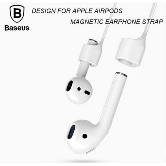 Airpods 落下防止 シリコン ストラップ マグネット付き ホワイト 送料無料 マグネット エアポッズ エアーポッズ エアポッド エアーポッド 第2世代